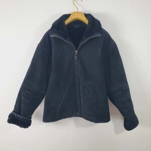 Vintage Easy Wear Upturned Leather Black Jacket